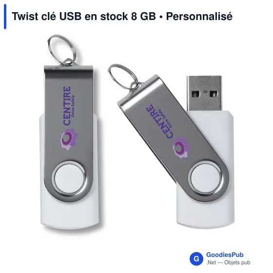 Clé USB personnalisable 8 Go avec logo - Twist - Image 4