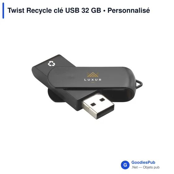 Clé USB personnalisable Twist Recycle 32 Go avec logo - Image 3