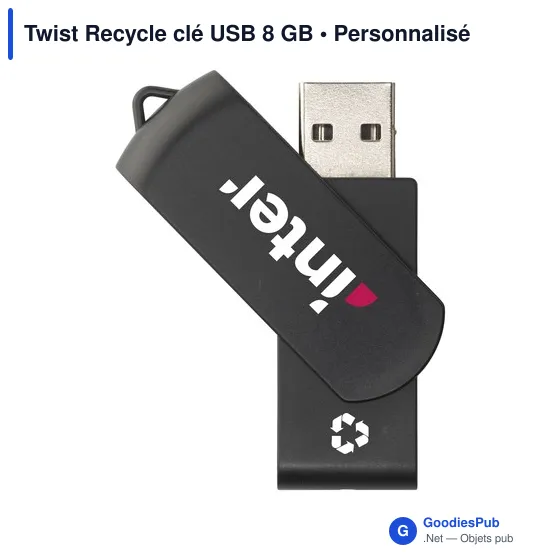 Clé USB personnalisable Twist Recycle 8 Go avec logo - Image 2