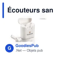 Écouteurs sans fil TWS personnalisables en ABS blanc avec logo - Galaxy - Miniature 1