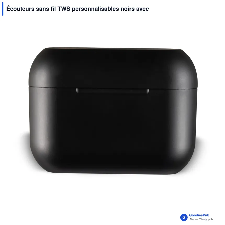 Écouteurs sans fil TWS personnalisables noirs avec logo - Sport - Image 2