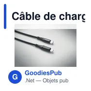Câble de charge personnalisable TYPSO 100 W avec logo - Miniature 2