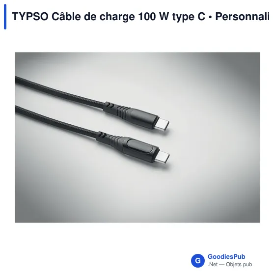 Câble de charge personnalisable TYPSO 100 W avec logo - Image 3