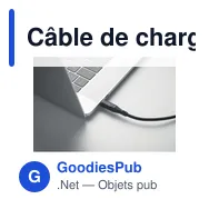 Câble de charge personnalisable TYPSO 100 W avec logo - Miniature 4