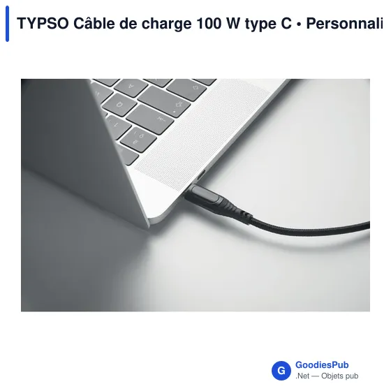 Câble de charge personnalisable TYPSO 100 W avec logo - Image 6