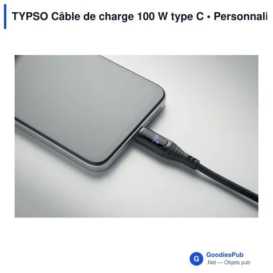 Câble de charge personnalisable TYPSO 100 W avec logo - Image 7