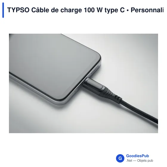 Câble de charge personnalisable TYPSO 100 W avec logo - Image 8