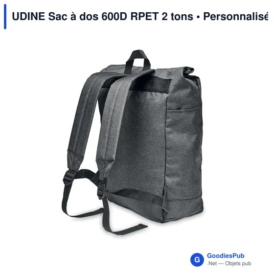 UDINE Sac à dos 600D RPET 2 tons - Image 3