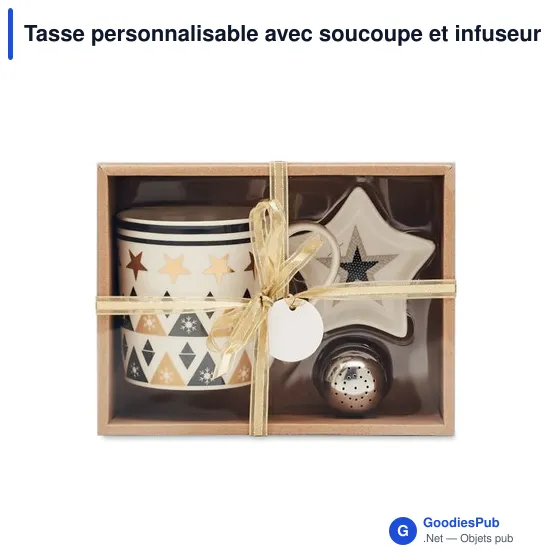 Tasse personnalisable avec soucoupe et infuseur - UNIQUEavec logo - Image 4