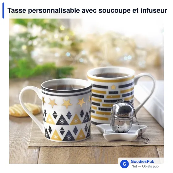 Tasse personnalisable avec soucoupe et infuseur - UNIQUEavec logo - Image 5