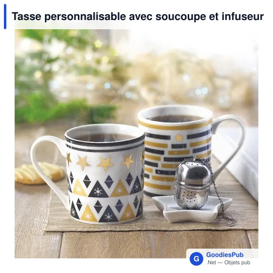 Tasse personnalisable avec soucoupe et infuseur - UNIQUEavec logo - Image 6