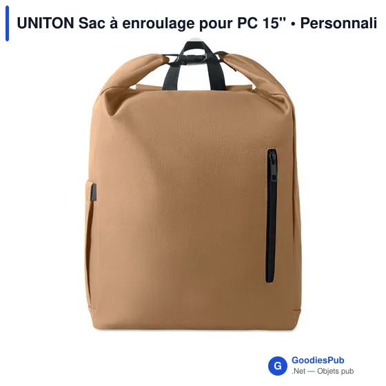 Sac à dos personnalisable pour PC 15'' avec logo - UNITON - Image 3