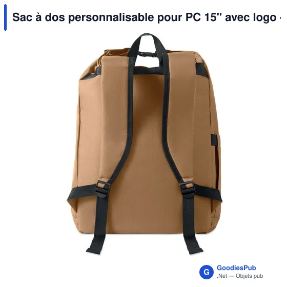 Sac à dos personnalisable pour PC 15'' avec logo - UNITON - Image 4