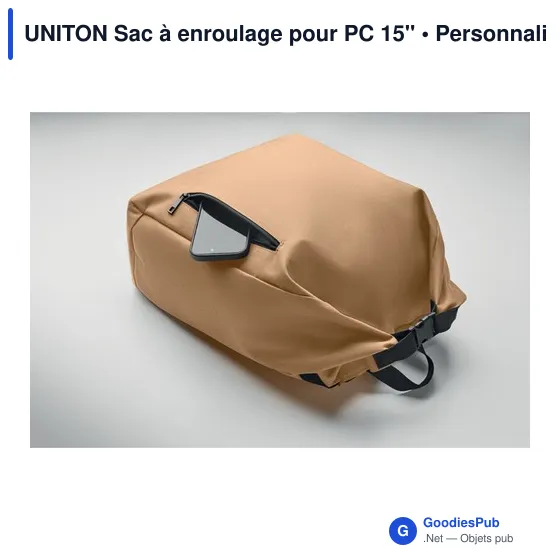 Sac à dos personnalisable pour PC 15'' avec logo - UNITON - Image 5