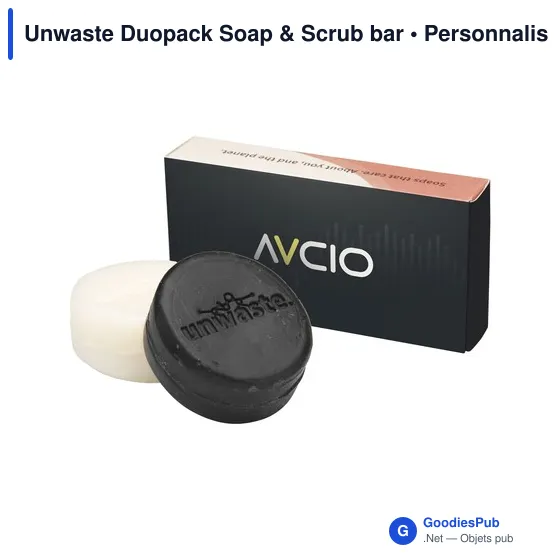 Set cosmétique personnalisable Unwaste Duopack Soap & Scrub bar avec logo - Image 3