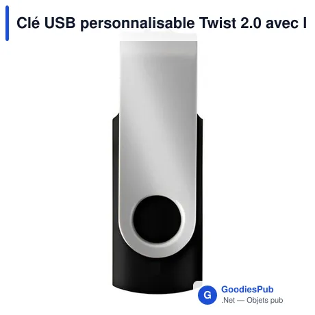 Clé USB personnalisable Twist 2.0 avec logo - USB Twist 2.0 Lex