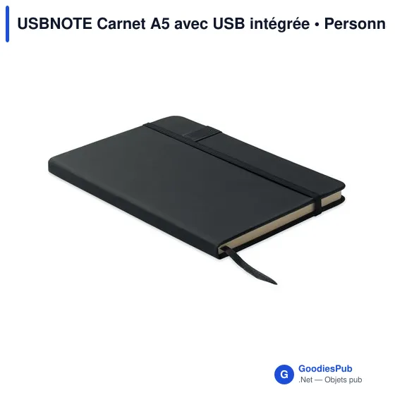 Carnet A5 personnalisable avec USB intégrée pour logo - USBNOTE - Image 1