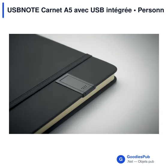 Carnet A5 personnalisable avec USB intégrée pour logo - USBNOTE - Image 4