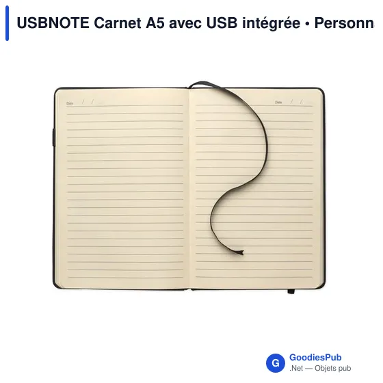 Carnet A5 personnalisable avec USB intégrée pour logo - USBNOTE - Image 5