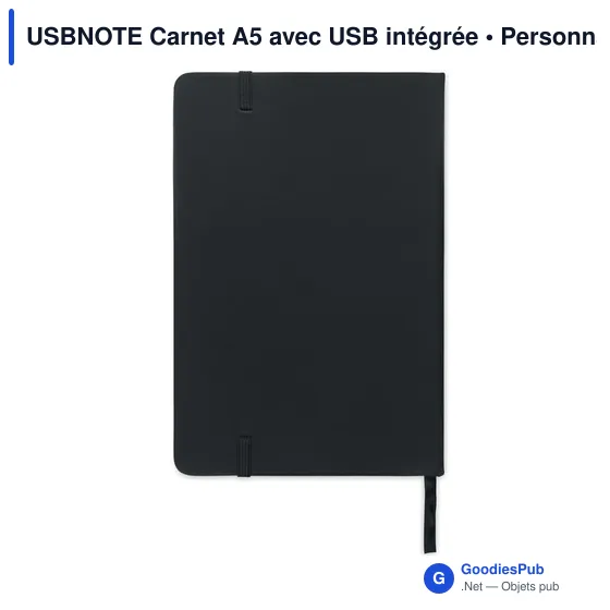 Carnet A5 personnalisable avec USB intégrée pour logo - USBNOTE - Image 6