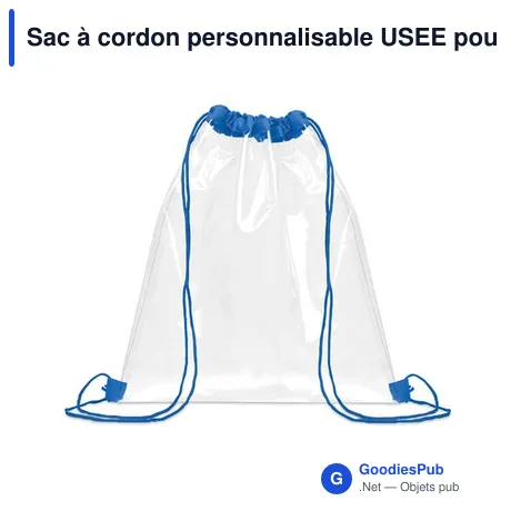 Sac à cordon personnalisable USEE pour logo - Transparent