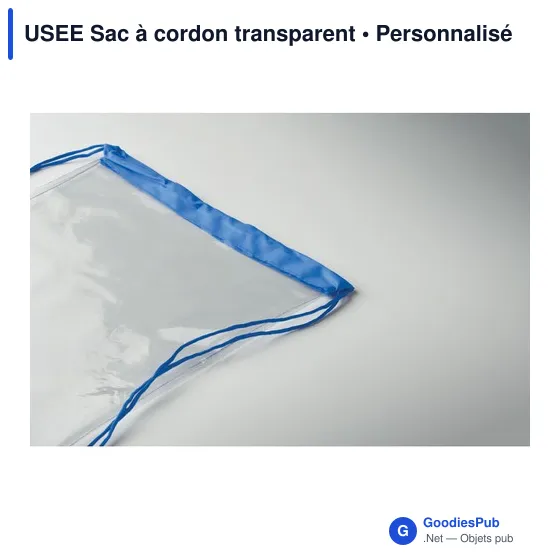 Sac à cordon personnalisable USEE pour logo - Transparent - Image 5