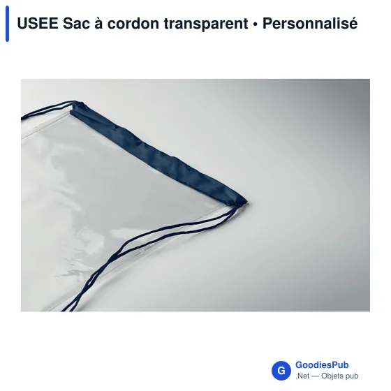 Sac à cordon personnalisable USEE pour logo - Transparent - Image 8
