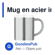 Mug en acier inox recyclé personnalisable avec logo - UTIL - Miniature 1