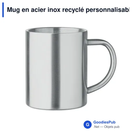 Mug en acier inox recyclé personnalisable avec logo - UTIL