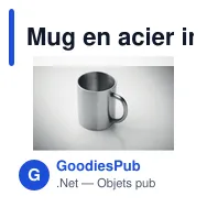 Mug en acier inox recyclé personnalisable avec logo - UTIL - Miniature 4