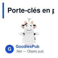 Porte-clés en peluche personnalisable Vache Cowie avec logo - Miniature 3