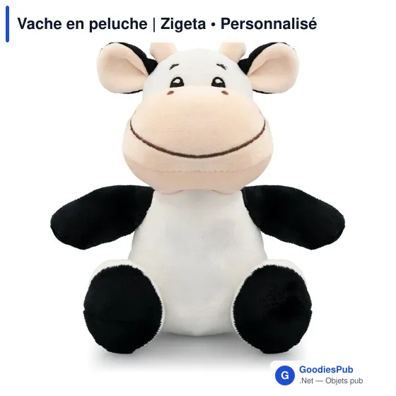 Vache en peluche personnalisable avec logo - Zigeta - Image 1