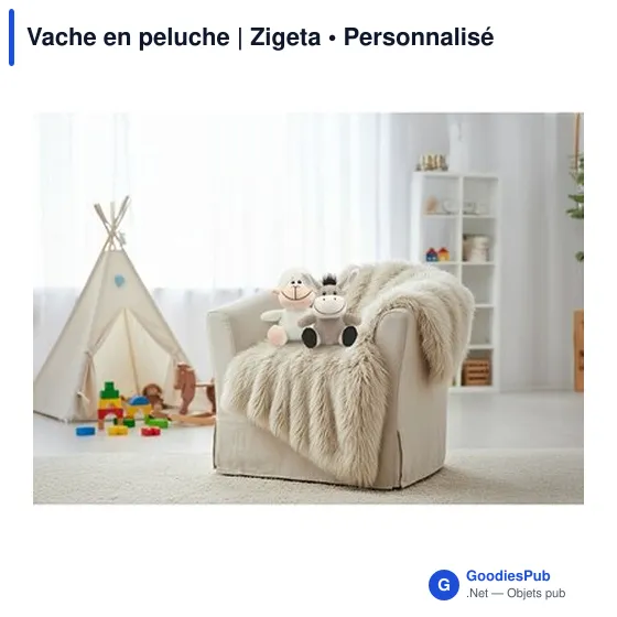 Vache en peluche personnalisable avec logo - Zigeta - Image 2