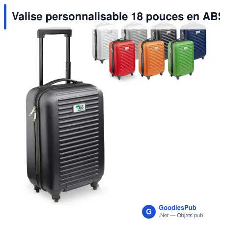 Valise personnalisable 18 pouces en ABS avec logo - Édition couleur