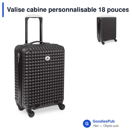 Valise cabine personnalisable 18 pouces en ABS avec logo - Cabine noire