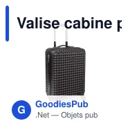 Valise cabine personnalisable 18 pouces en ABS avec logo - Cabine noire - Miniature 2