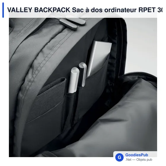 VALLEY BACKPACK Sac à dos ordinateur RPET 300D - Image 5