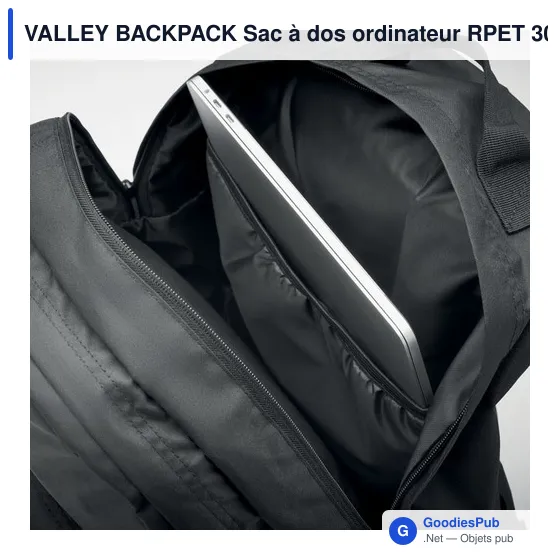 VALLEY BACKPACK Sac à dos ordinateur RPET 300D - Image 7