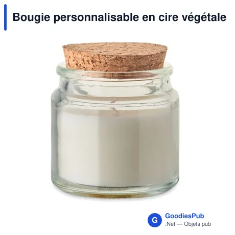 Bougie personnalisable en cire végétale avec logo - VALO
