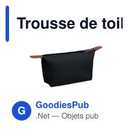 Trousse de toilette personnalisable en 600D RPET avec logo - Miniature 1