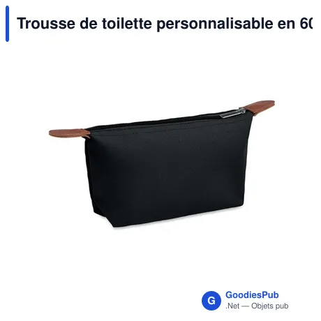 Trousse de toilette personnalisable en 600D RPET avec logo