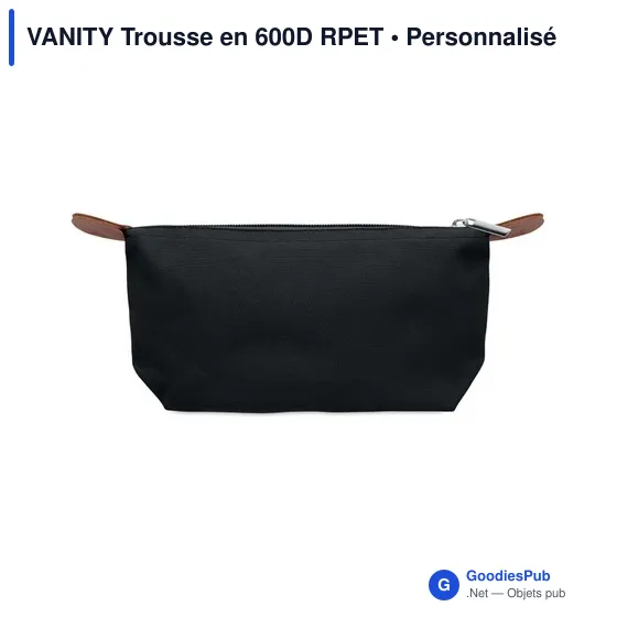 Trousse de toilette personnalisable en 600D RPET avec logo - Image 3