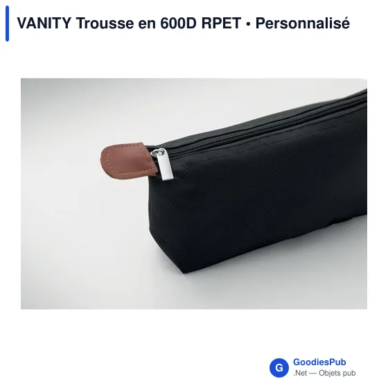 Trousse de toilette personnalisable en 600D RPET avec logo - Image 4