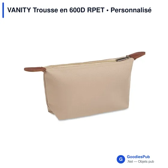 Trousse de toilette personnalisable en 600D RPET avec logo - Image 5