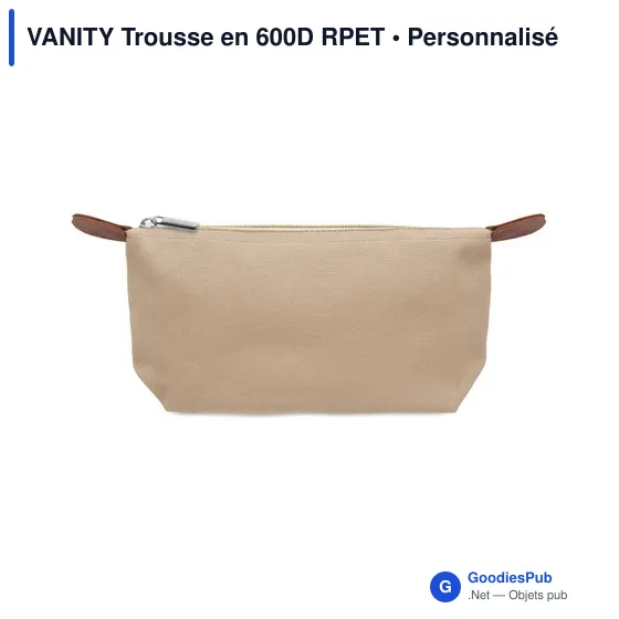 Trousse de toilette personnalisable en 600D RPET avec logo - Image 6