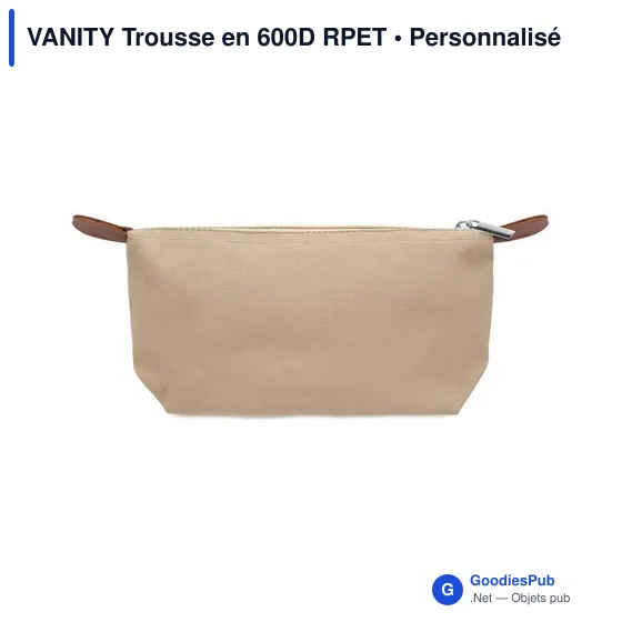 Trousse de toilette personnalisable en 600D RPET avec logo - Image 7