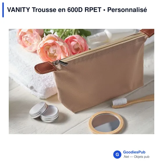 Trousse de toilette personnalisable en 600D RPET avec logo - Image 8