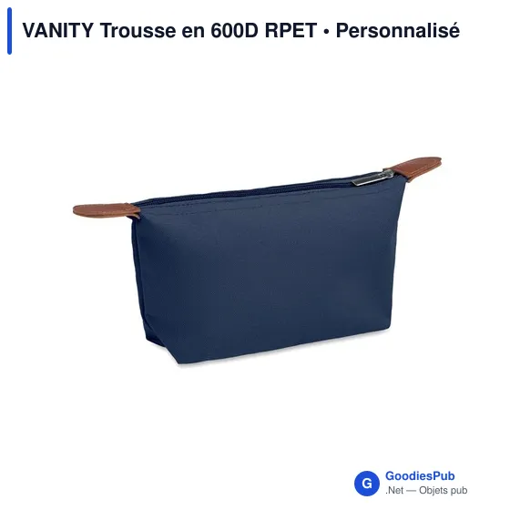 Trousse de toilette personnalisable en 600D RPET avec logo - Image 10