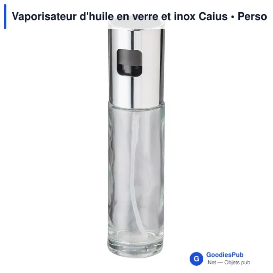 Vaporisateur d'huile personnalisable en verre et inox - Caiusavec logo - Image 2