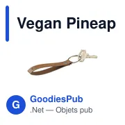 Vegan Pineapple Leather Keyring porte-clés - Miniature 1